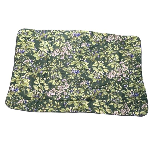 Laura Ashley Bramble Berry Floral Quilted Pillow‎ Sham KING with border - Picture 1 of 4